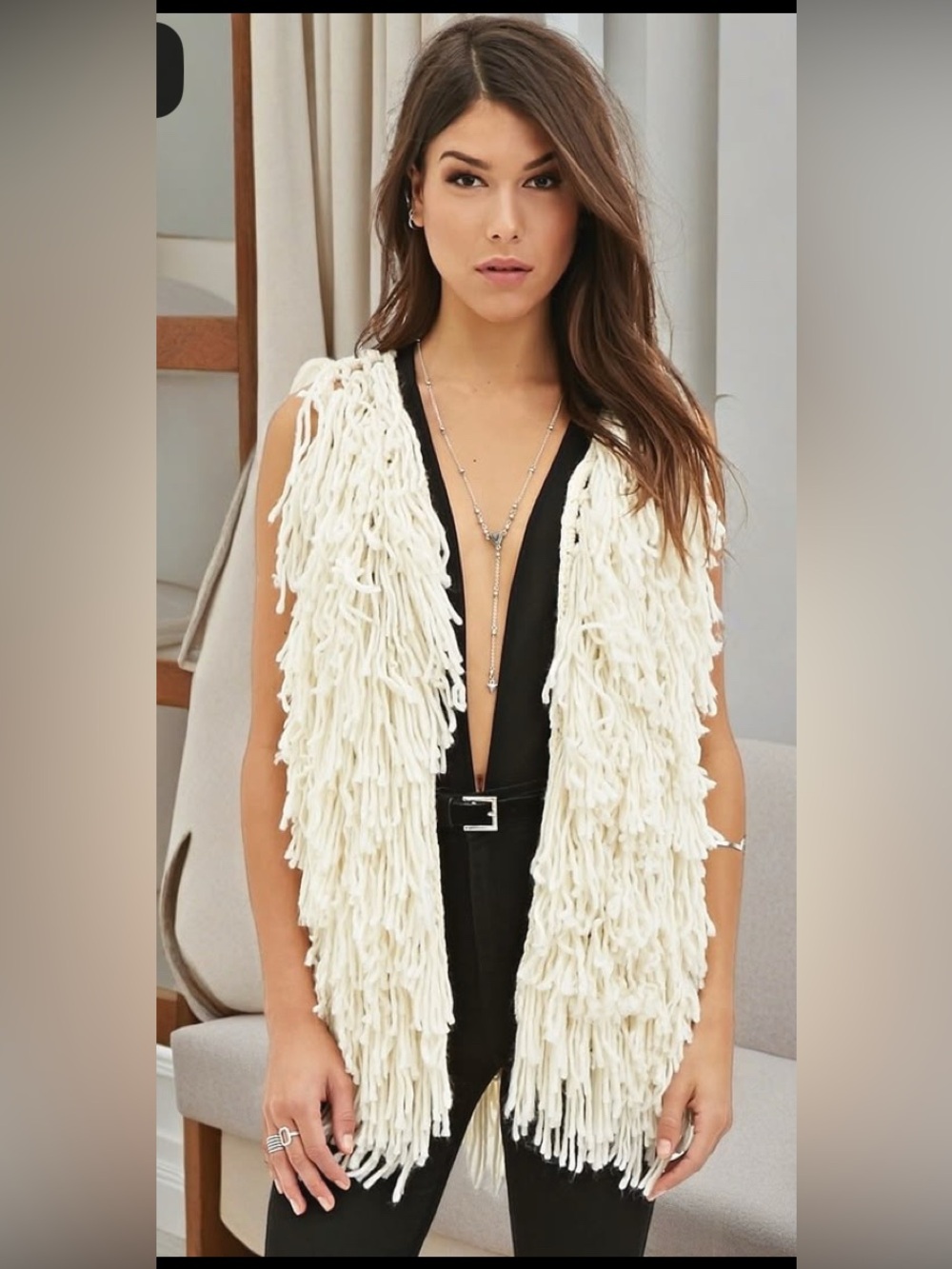 (CUT LARGE)Bohemian La Crème Forrest Vest: FITS S,M,& LARGE